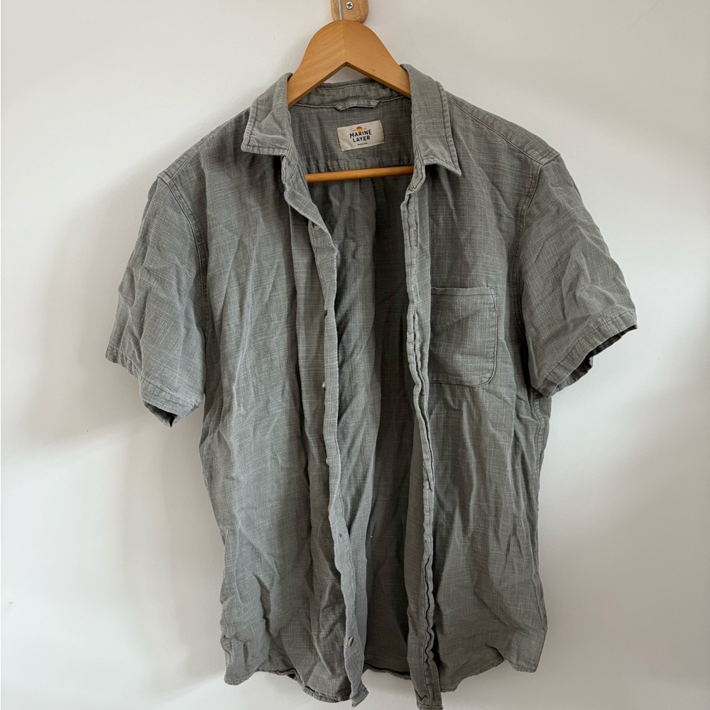 Marine Layer Short Shirt Button Down Tee